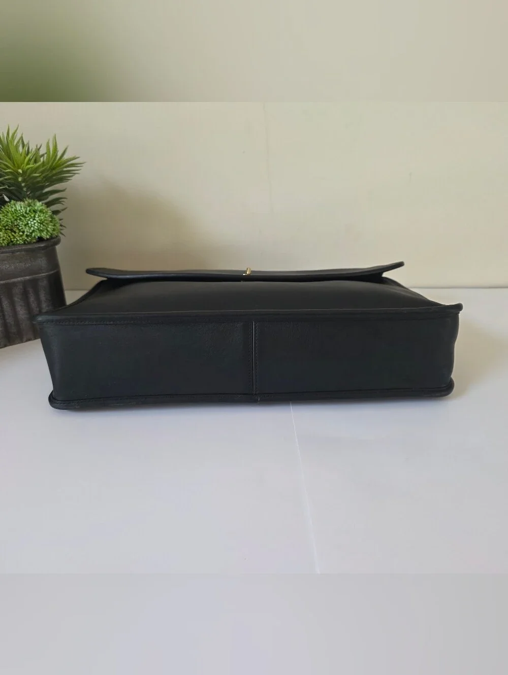 Coach Lexington Briefcase Messenger Bag Black Leather Laptop Work Bag
